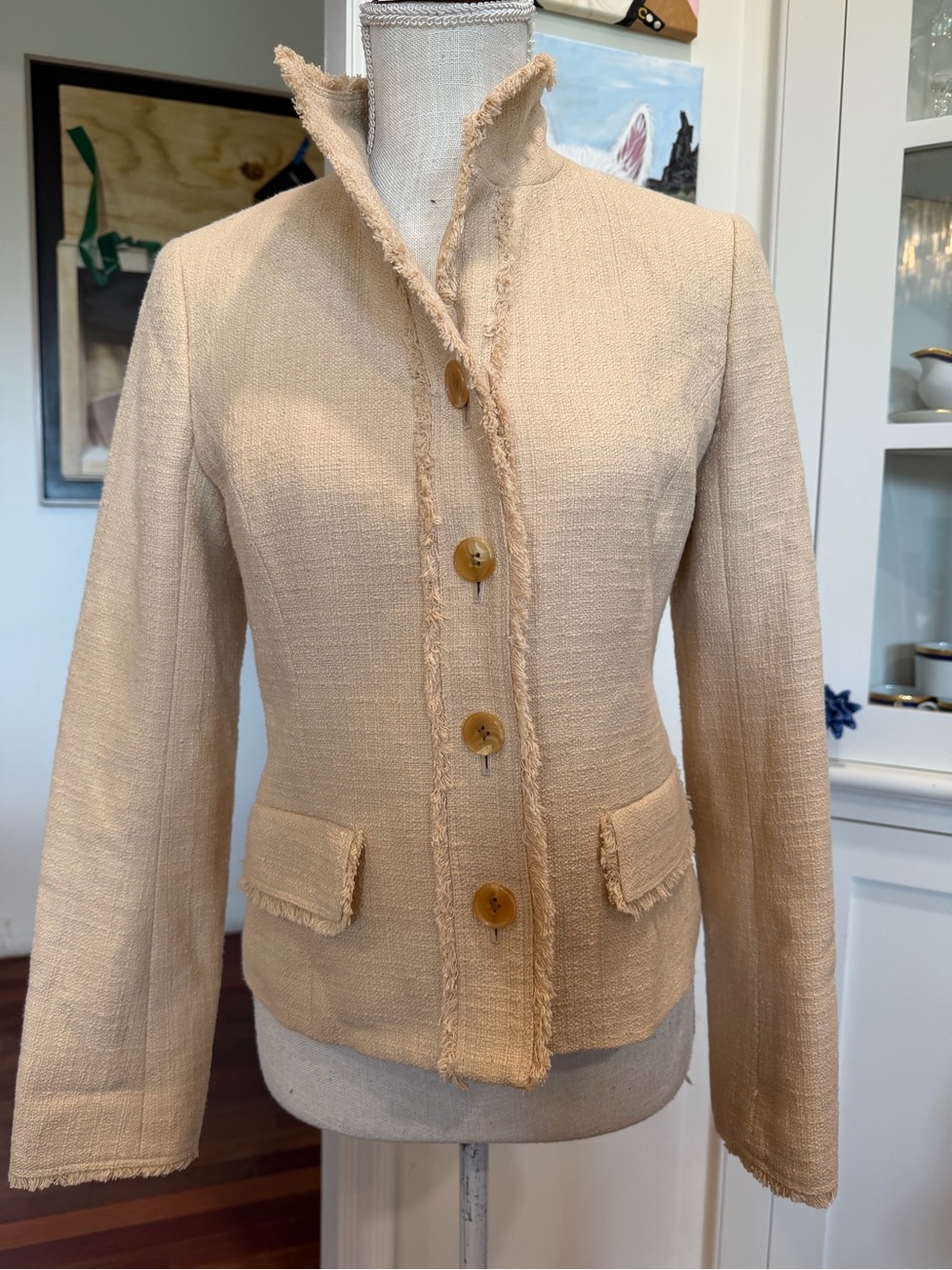 Burberry Cream Tweed Short Jacket - Picture 5 of 7